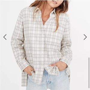MADEWELL Oversized Ex-Boyfriend Shirt in Lombard Plaid | medium